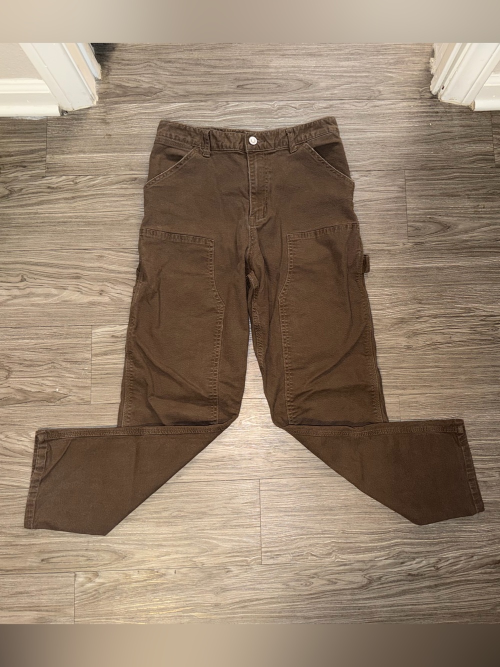 RSQ Straight Carpenter Pants Mens 28x30 Brown Double Knee Workwear Utility Work